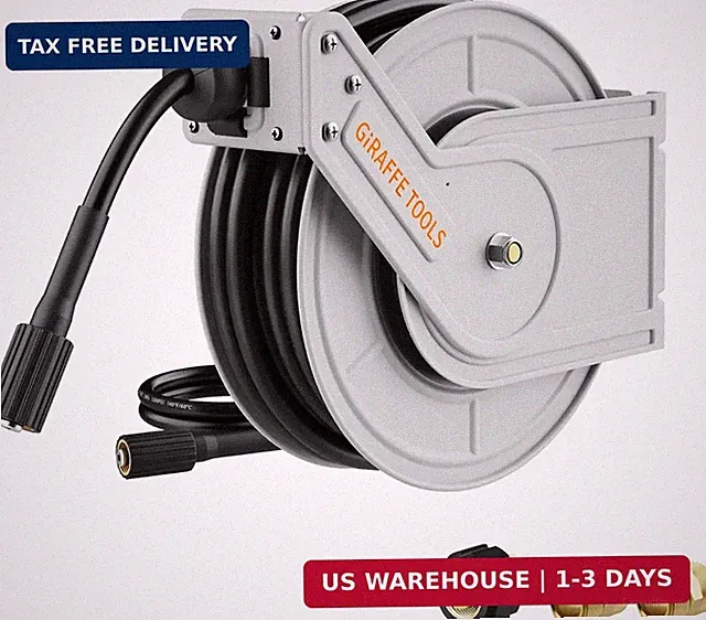 Pressure Washer Hose Reel 65ft, 3200 PSI