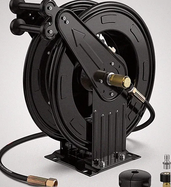 Pressure Washer Hose Reel, Double Arm 3/8 in X 50 Ft Retractable Auto Rewind Hea
