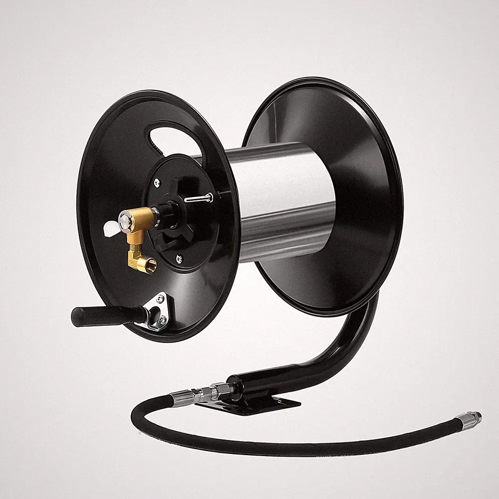 Pressure Washer Hose Reel For 3/8" X 100ft Hose 4000PSI Hot Cold Water For Clean