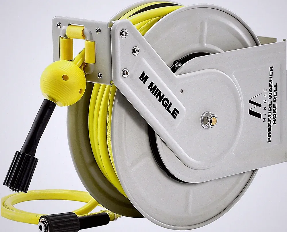 Pressure Washer Hose Reel M MINGLE 1/4 x 60ft Auto