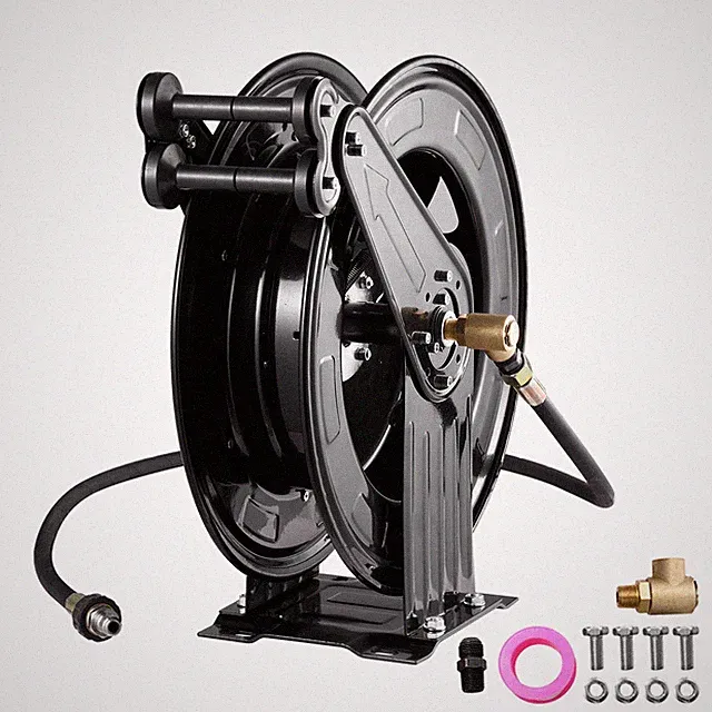 Pressure Washer Hose Reel ratchet lock 0.59" X 50ft Auto Retractable Hose Reel