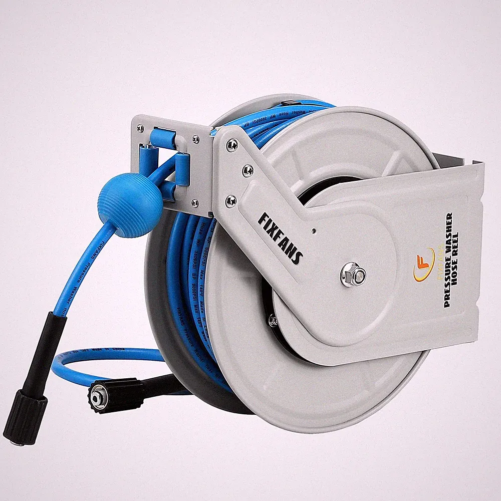 Pressure Washer Hose Reel with Hose, 1/4" × 60ft Retractable Power Washer Hos...