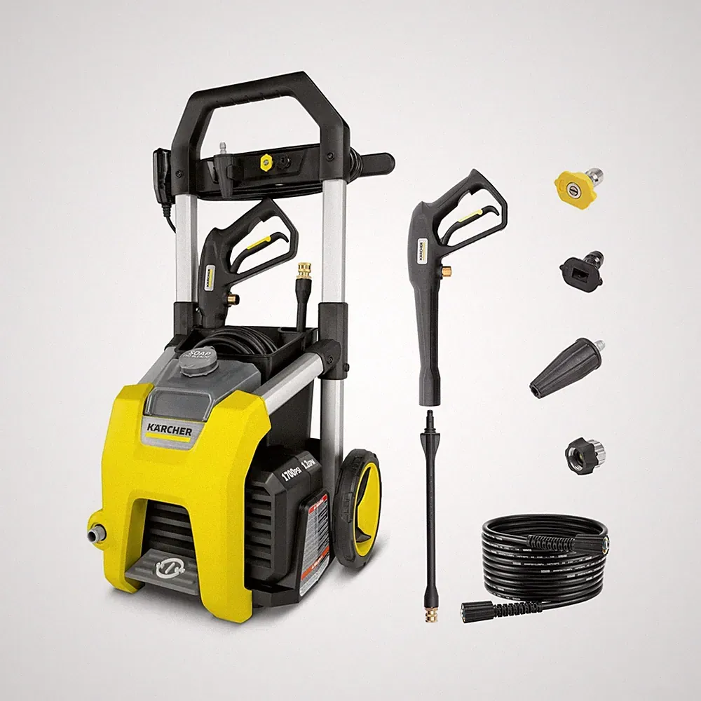 Pressure Washer K1700 w/ 3 Nozzles & Detergent Tank, Fit For Cars, 1.2 GPM