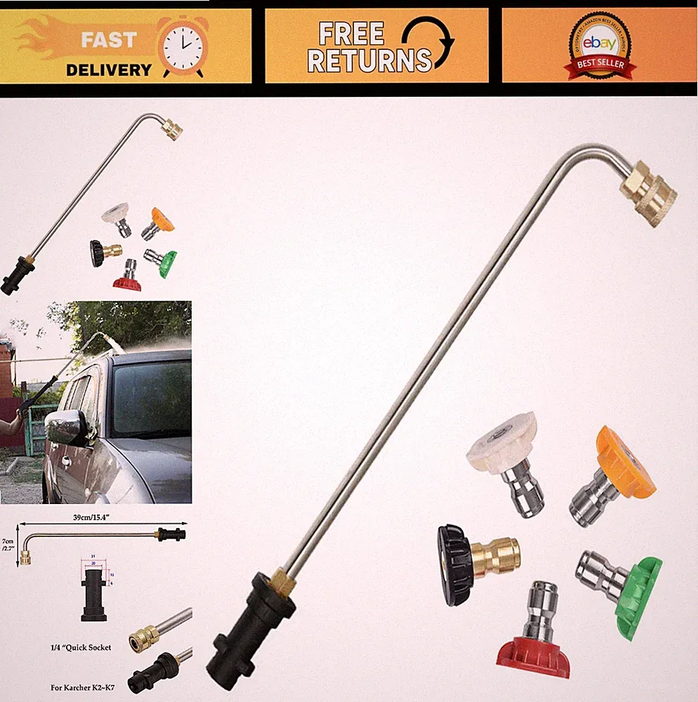Pressure Washer Lance Extension Wand, 15.4" Spray Attachment Lance Wand