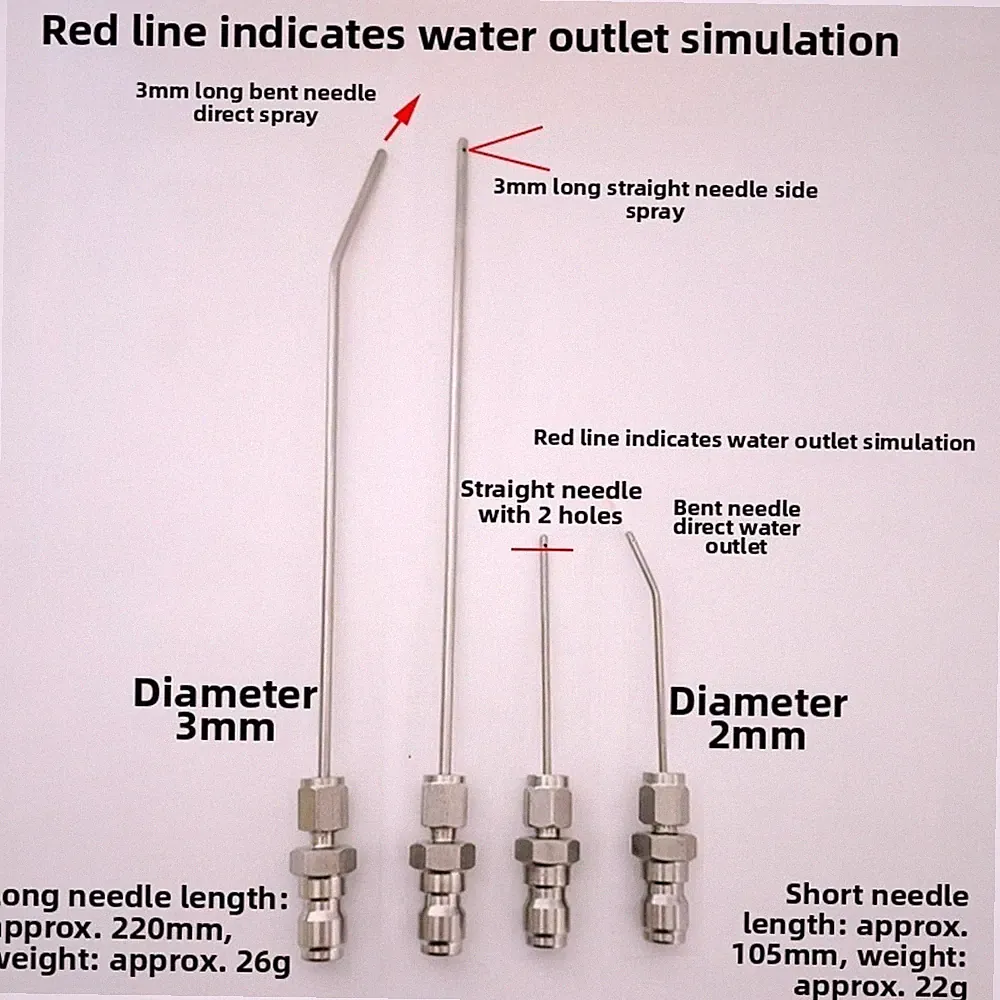 Pressure Washer Nozzle Kit - Stainless Steel Needle Set for Tight Areas