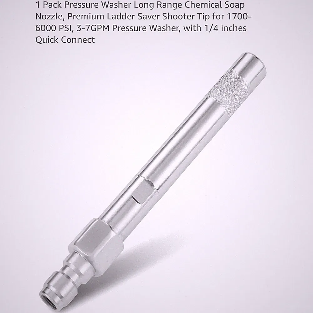 Pressure Washer Nozzle Long Range Chemical Soap Shooter Tip 1/4 Quick Connect