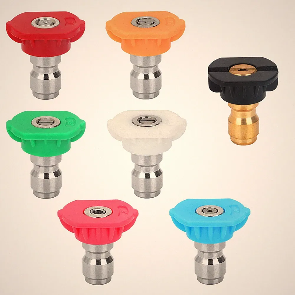 Pressure Washer Nozzle Set 7 Pack 1/4 Connect 2.5 GPM 4500 PSI Rated Kit