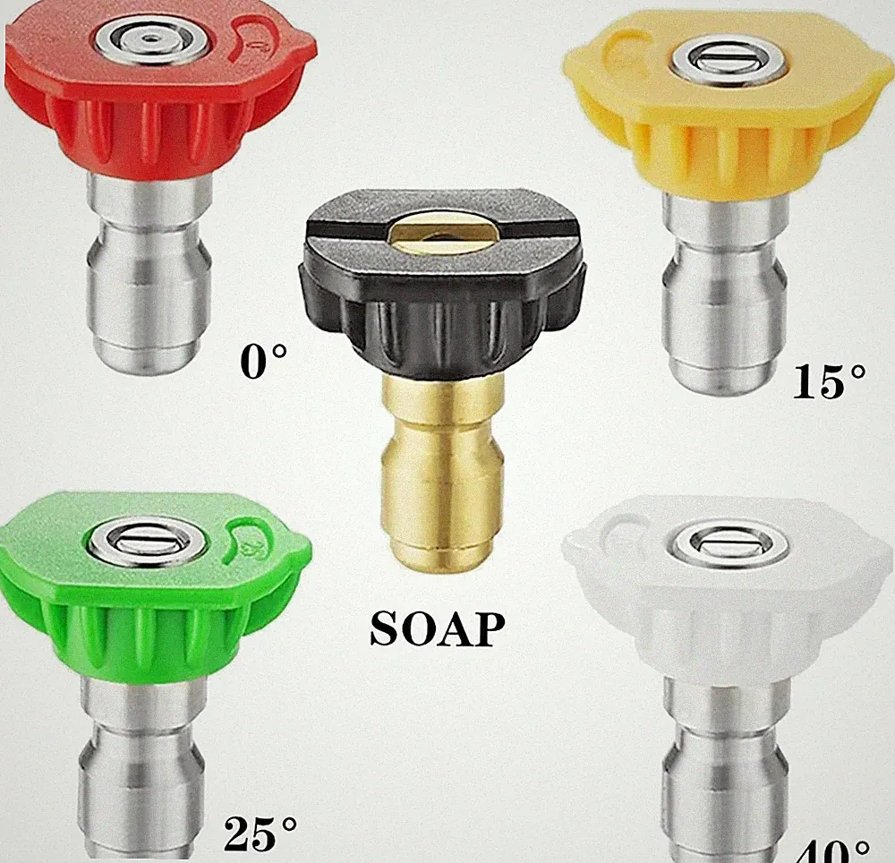 Pressure Washer Nozzle Tips 5 Pack 1/4" Quick Connect 4000 PSI Spray Set 2.5 GPM