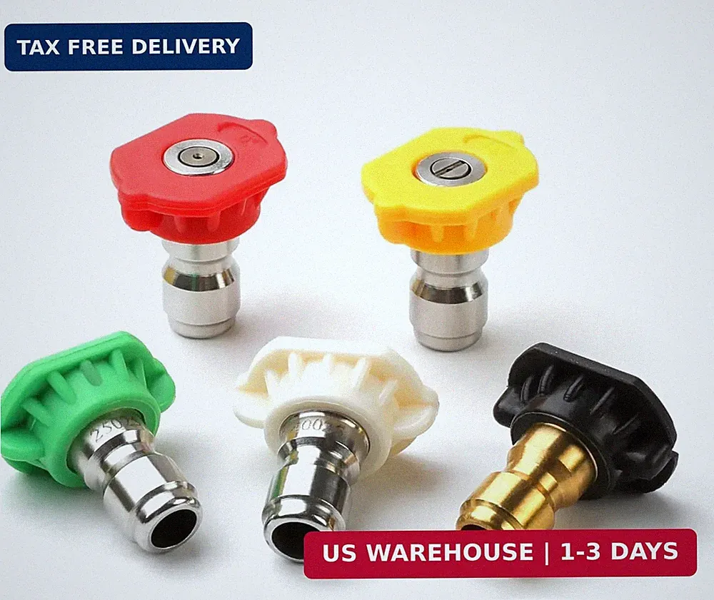 Pressure Washer Nozzle Tips 5-Pack, 2.5 GPM (Orifice 2.5), 1/4" Quick Connect, 0