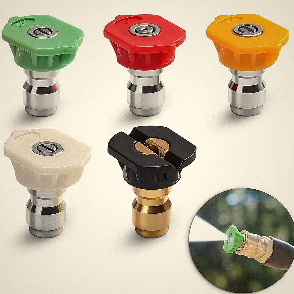 Pressure Washer Nozzle Tips 5 Pcs 2700 PSI 1/4 In Quick Connect | Color-Coded