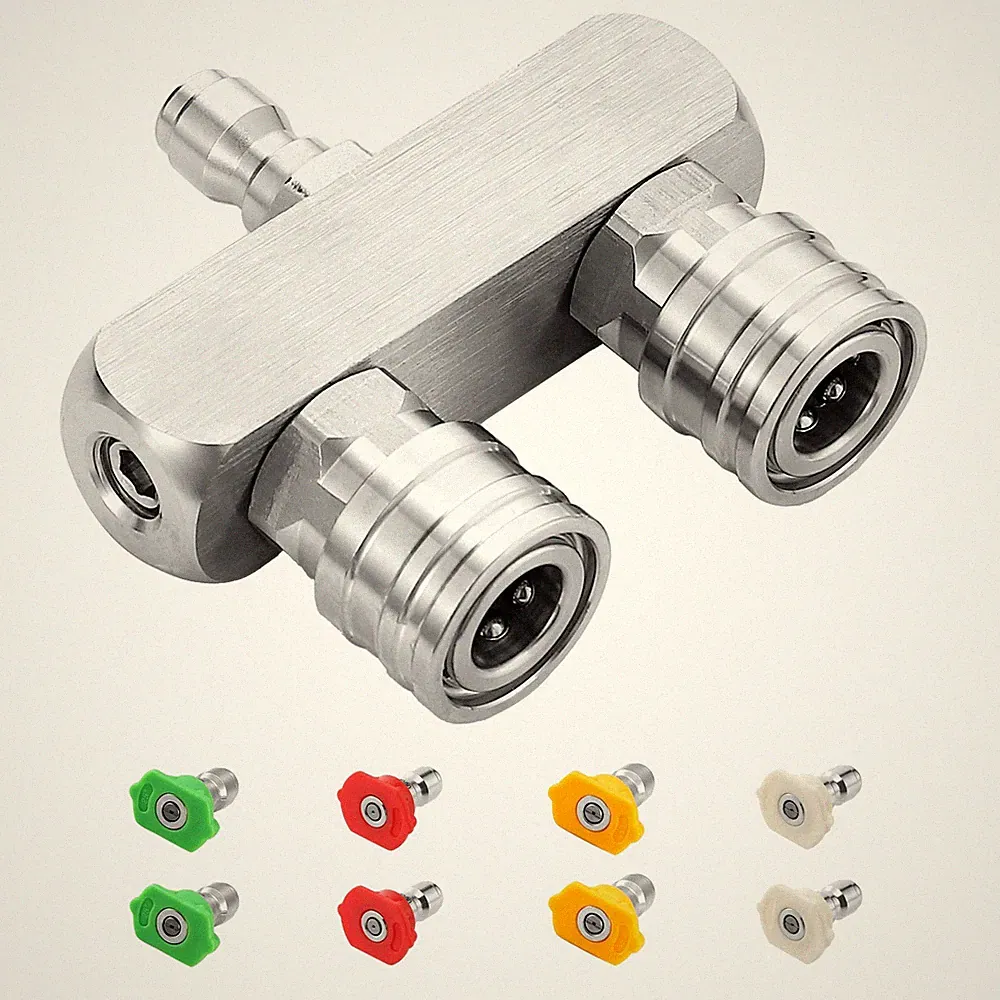 Pressure Washer Nozzle Tips 8 Spray (0°/15°/25°/40°) - Dual for Cars/Patios