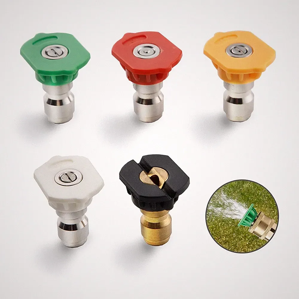 Pressure Washer Nozzle Tips Set, 5 Multi-Degree Spray Tips (0, 15, 25, 40)