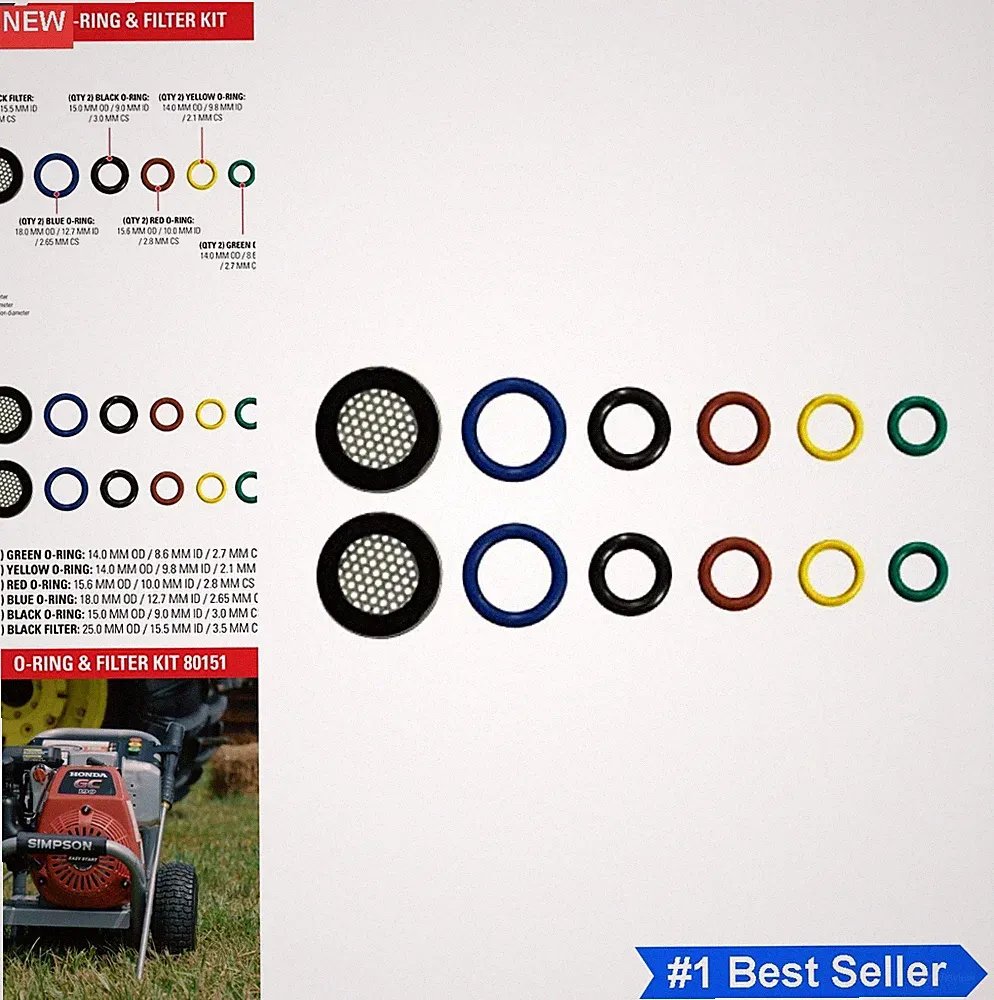 Pressure Washer O-Ring Filter Kit 12 Piece Universal Replacement Cold Water