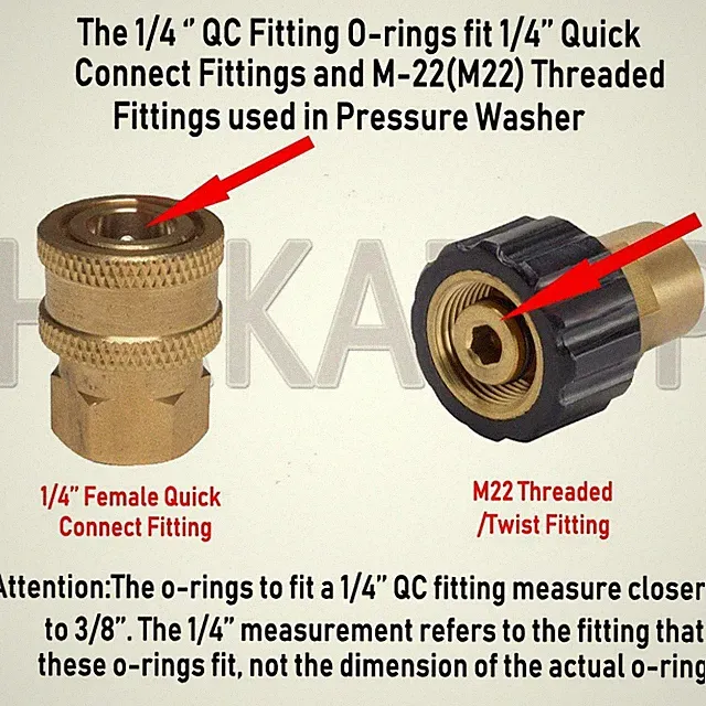 Pressure Washer O-Rings Seal Kits for 1/4" & 3/8'' Quick gasket Coupler repair