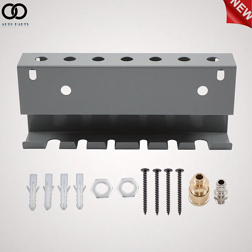 Pressure Washer Organizer 2 x 1/4" Male & Female Quick Connect 7 Hook Wall Mount