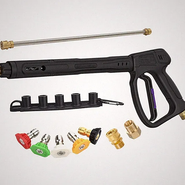 Pressure Washer Pistol with 360 Swivel Lock Trigger and Five Color Nozzles