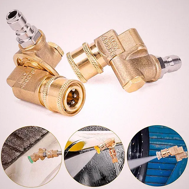 Pressure Washer Pivoting Coupler Adapter Nozzle 1/4" Quick Connect 4500PSI