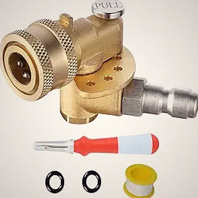 Pressure Washer Pivoting Coupler with 1/4 Inch Quick Connect Gutter Cleaner