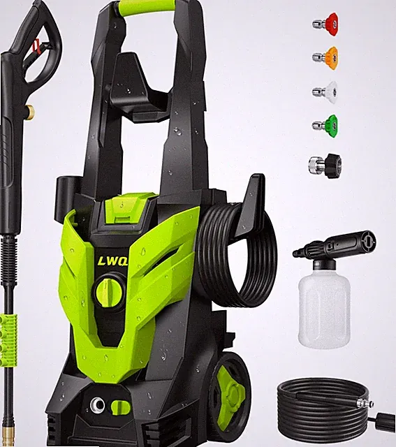 Pressure Washer, Power Washer with 4 Quick Connect Nozzles 1 Bright Green