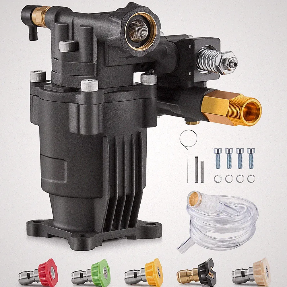 Pressure Washer Pump 3/4" Shaft Horizontal 3500 PSI 2.5GPM with 5 Nozzles