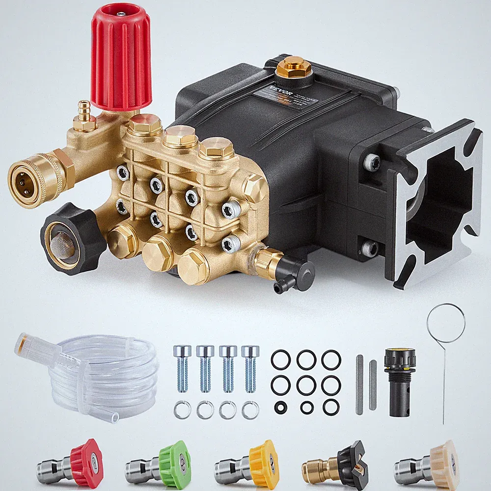 Pressure Washer Pump 3/4" Shaft Horizontal Triplex Plunger 3300 PSI 2.5GPM