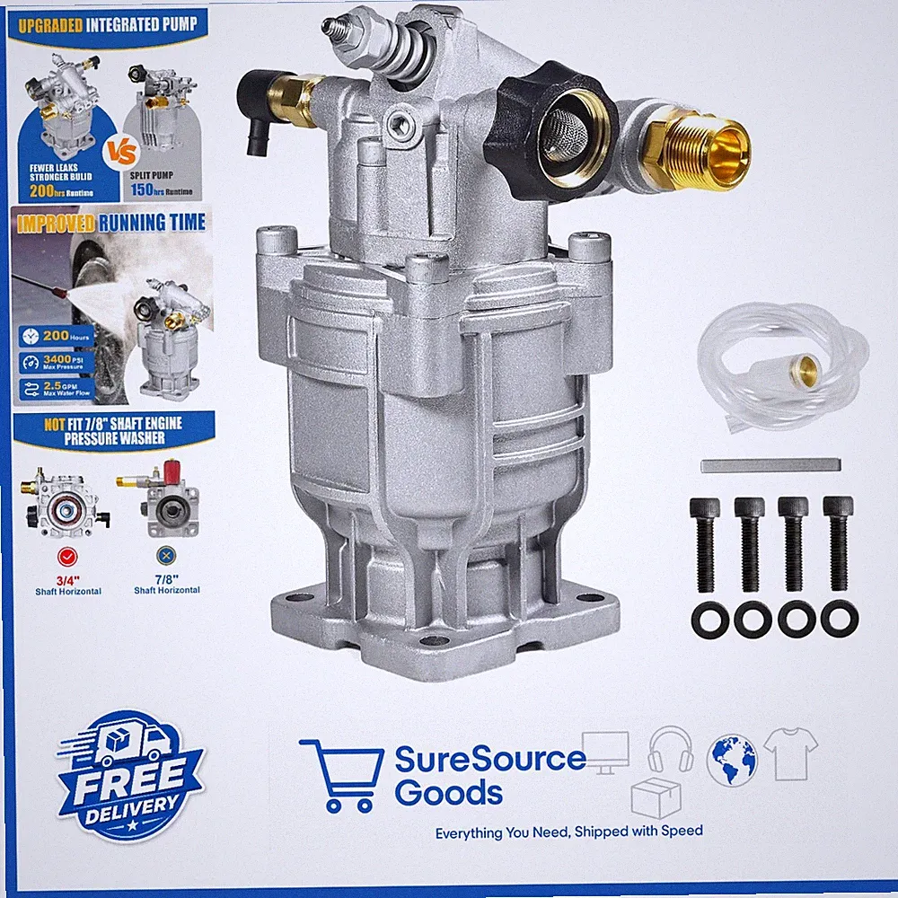 Pressure Washer Pump 3400 PSI 2.5 GPM Gas Powered Replacement for Honda Simpson