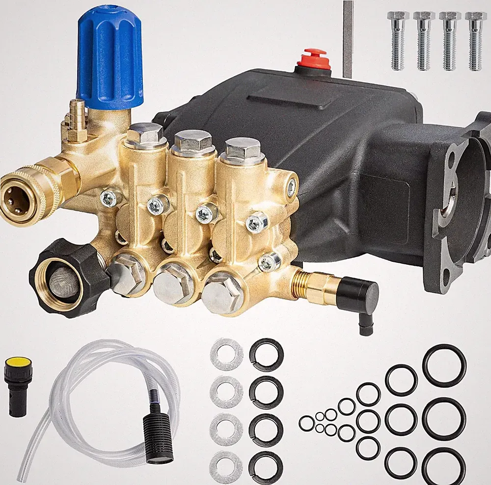 Pressure Washer Pump, 3700PSI 2.5GPM 3/4" Shaft Horizontal Triplex Plunger Power