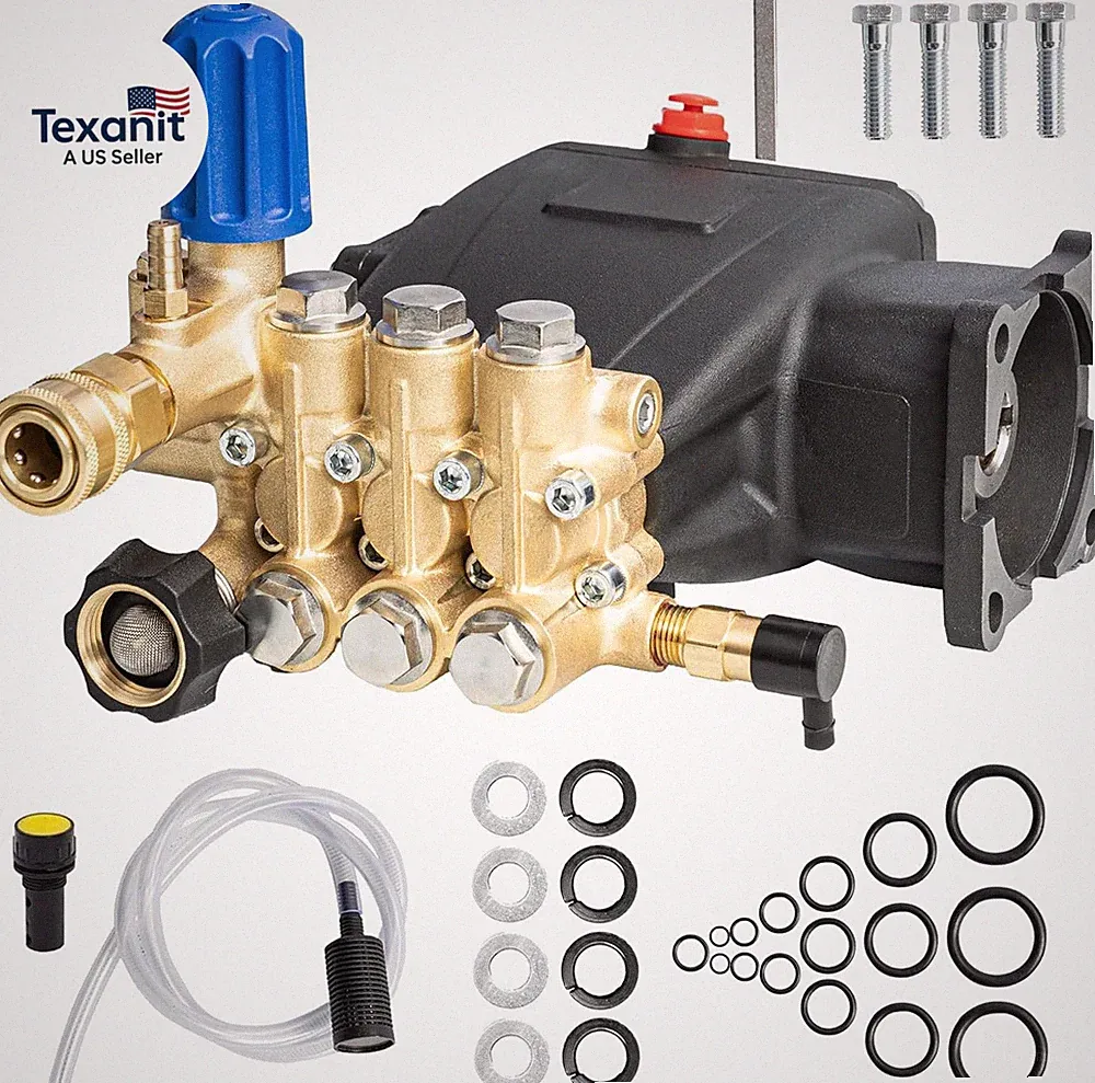 Pressure Washer Pump, 3700PSI 2.5GPM 3/4" Shaft Horizontal Triplex Plunger Power