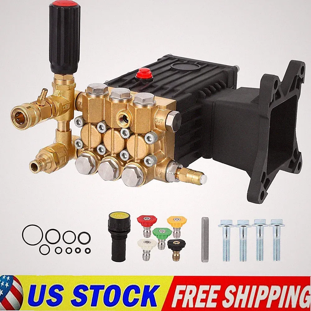 Pressure Washer Pump,4000 Psi, 4.4 GPM,1" Shaft Horizontal Gas Power Washer Pump