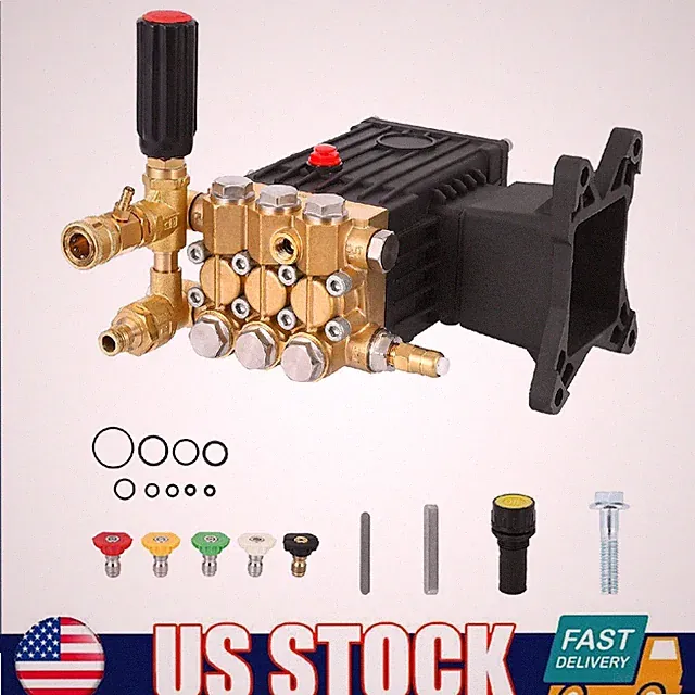 Pressure Washer Pump 4000 PSI 4.4 GPM ,1" Shaft Horizontal Plunger Washer Pump