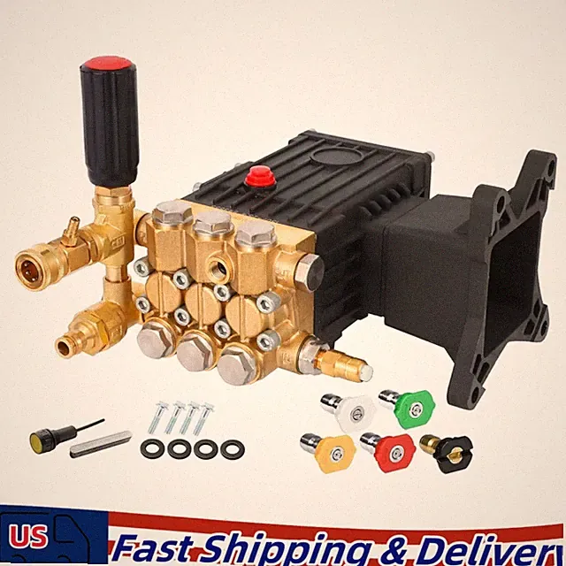 Pressure Washer Pump 4000PSI 4.0GPM 1" Shaft Horizontal Triplex Plunger Power