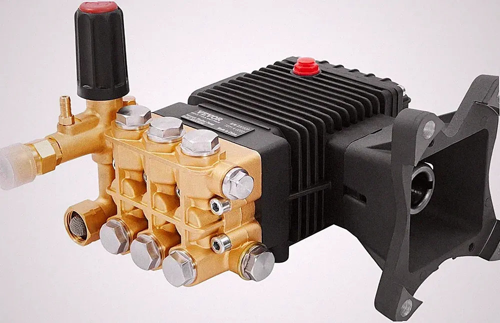 Pressure Washer Pump, 4400 PSI, 4.0 GPM, 1" Shaft Horizontal Triplex Plunger, Re
