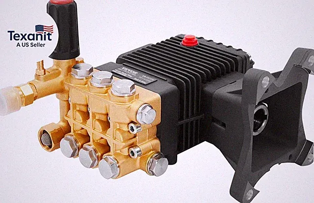 Pressure Washer Pump, 4400 PSI, 4.0 GPM, 1" Shaft Horizontal Triplex Plunger, Re