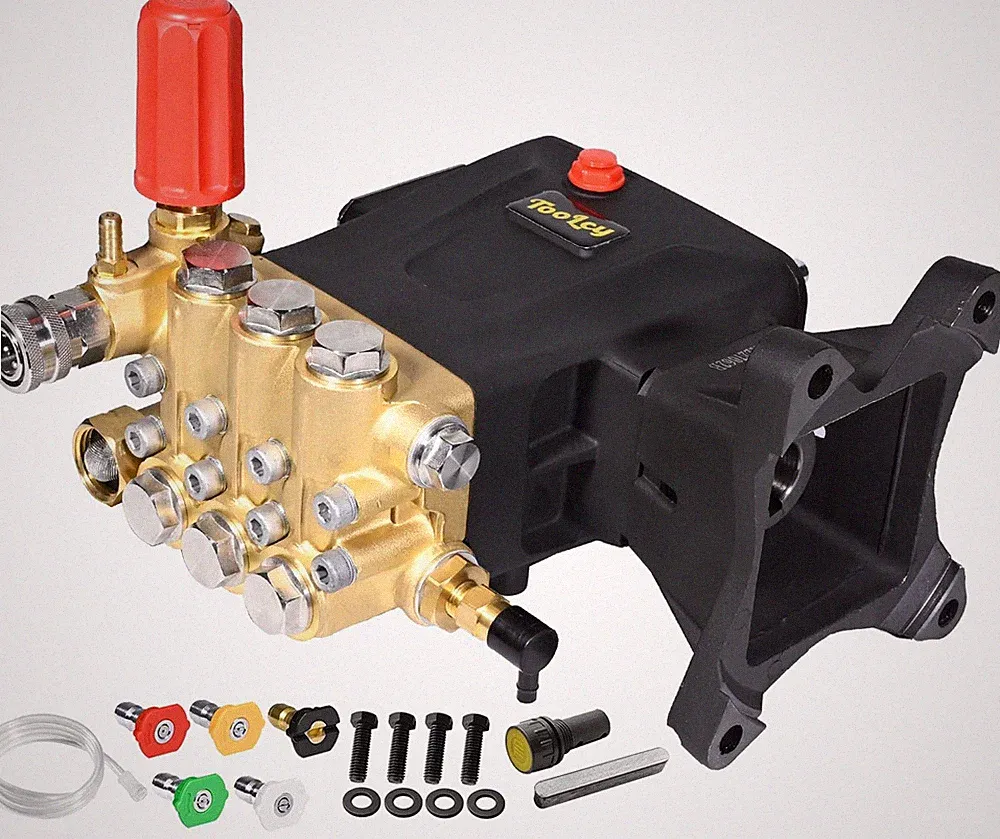 Pressure Washer Pump Max 4400 PSI 4.2 GPM, 1" Shaft 4400, Black