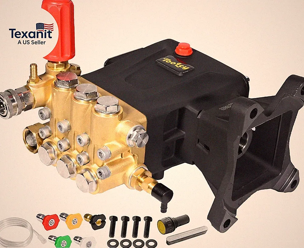 Pressure Washer Pump Max 4400 PSI 4.2 GPM, 1" Shaft Horizontal Gas Power Washer
