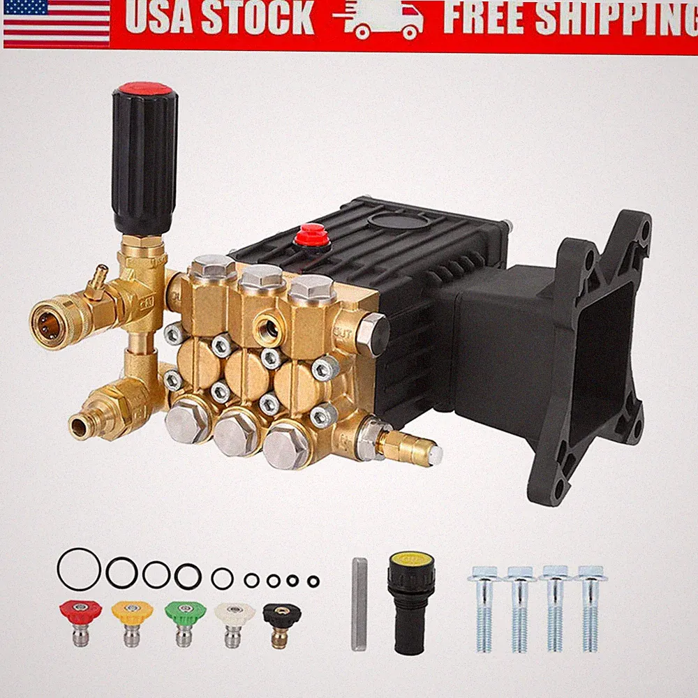 Pressure Washer Pump Power Washer Pump 1" Shaft Horizontal 4400 PSI 4.4 GPM
