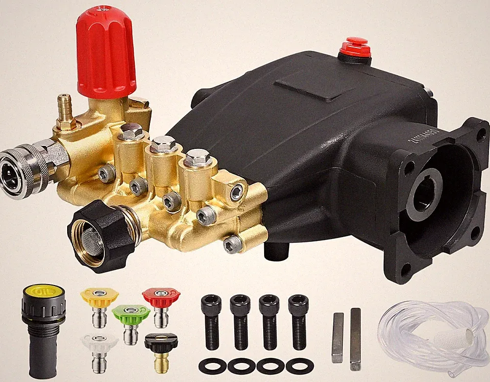 Pressure Washer Pump Triplex 3/4 Inch Shaft 3700 PSI 2.5 GPM 8 HP Horizontal Rep