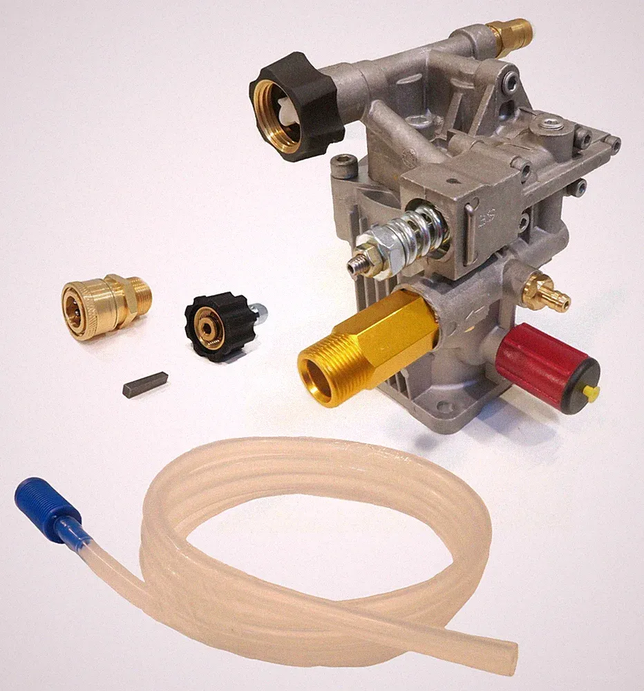 Pressure Washer Pump w/ Keyway & Adapters for Himore PW 25/2.3L, PW24/2.3L