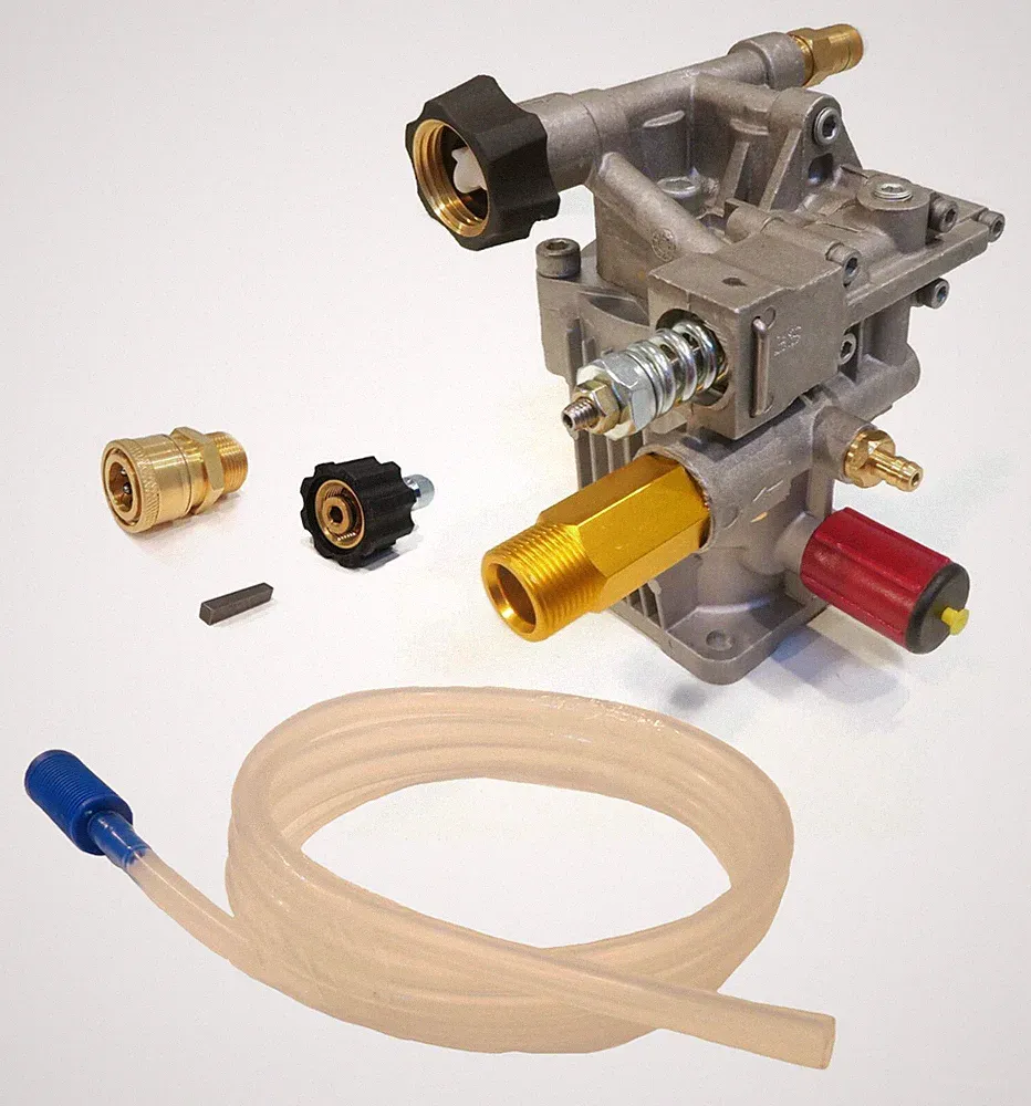 Pressure Washer Pump w/ Keyway & Adapters for Himore PW 25/2.3L, PW24/2.3L