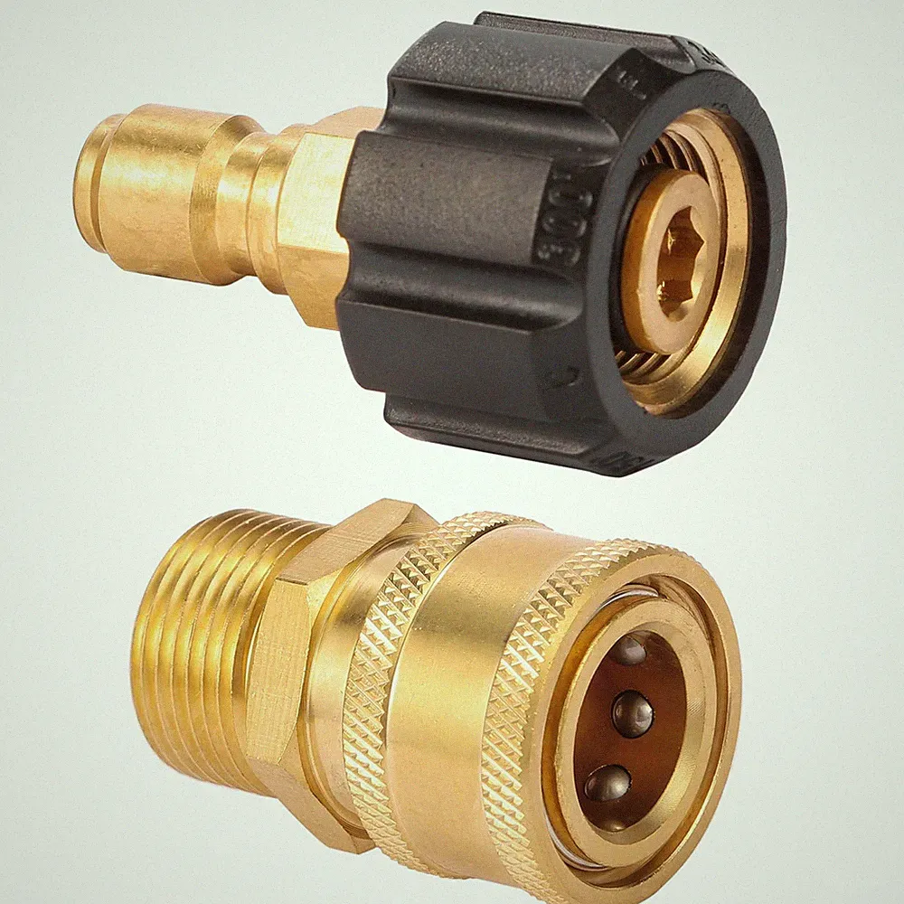 Pressure Washer Quick Connect Fittings, M22 14mm to 3/8", 1 Set