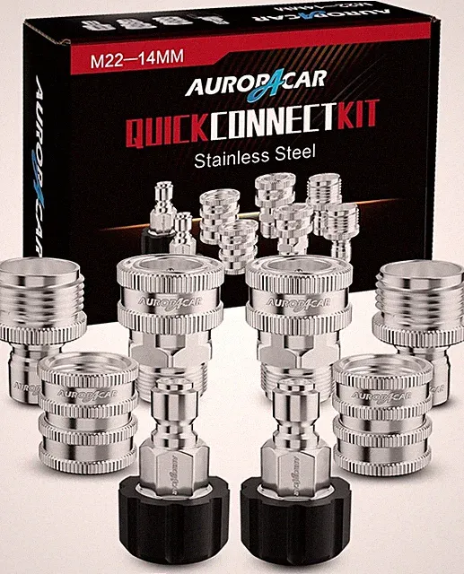 Pressure Washer Quick Connect Kit 8 Pack M22-14mm Swivel to 3/8" Fittings