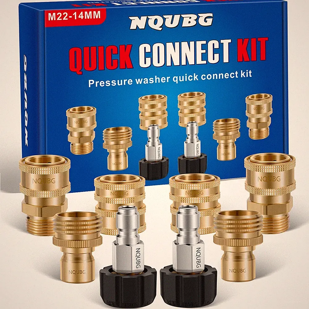 Pressure Washer Quick Connect Kit, M22 Swivel to 3/8'' Quick Connect, 3/4'' t...
