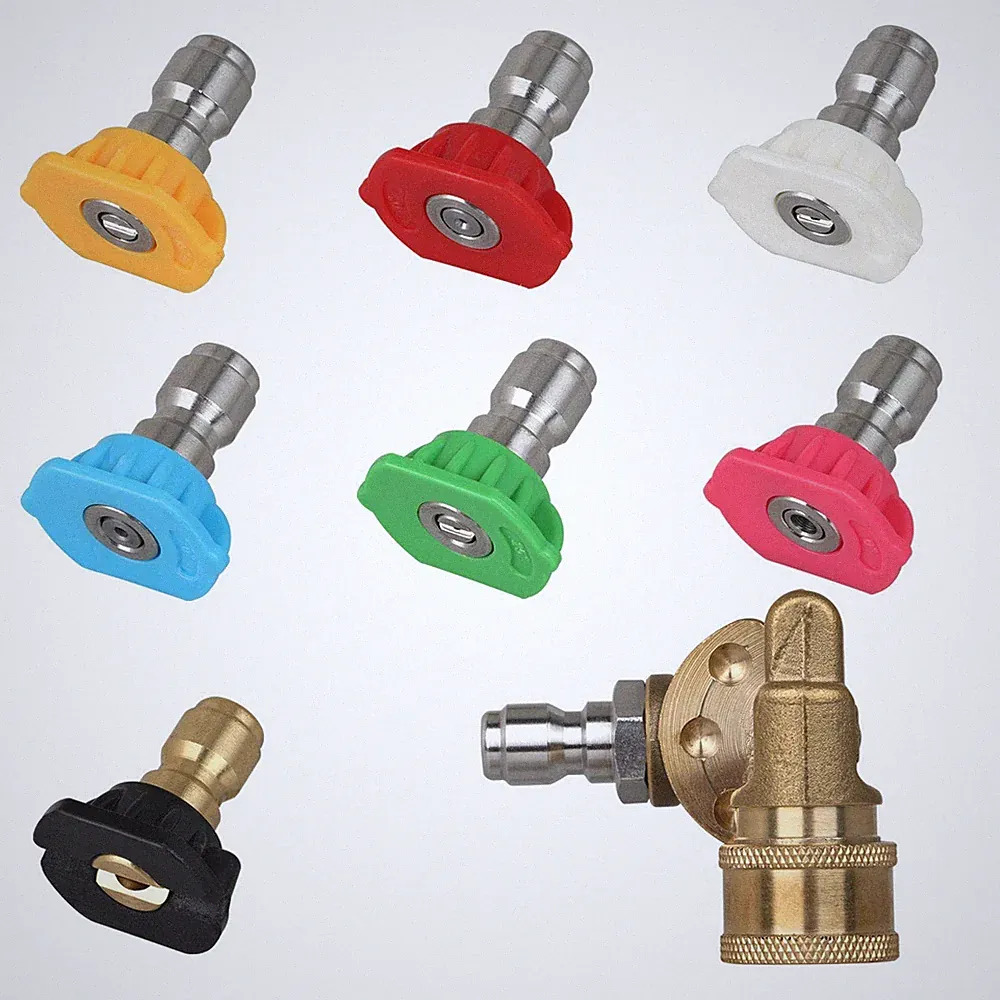 Pressure Washer Quick-Connect Pivoting Coupler Kit, 7 Pack Power Washer Nozzl...