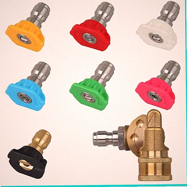 Pressure Washer Quick-Connect Pivoting Coupler Kit, 7 Pack Power Washer Nozzl...