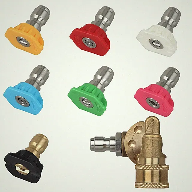 Pressure Washer Quick-Connect Pivoting Coupler Kit, 7 Pack Power Washer Nozzl...
