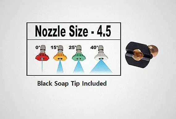 Pressure Washer Quick Connect Tip Nozzle Spray Kit Size 4.5 GPM