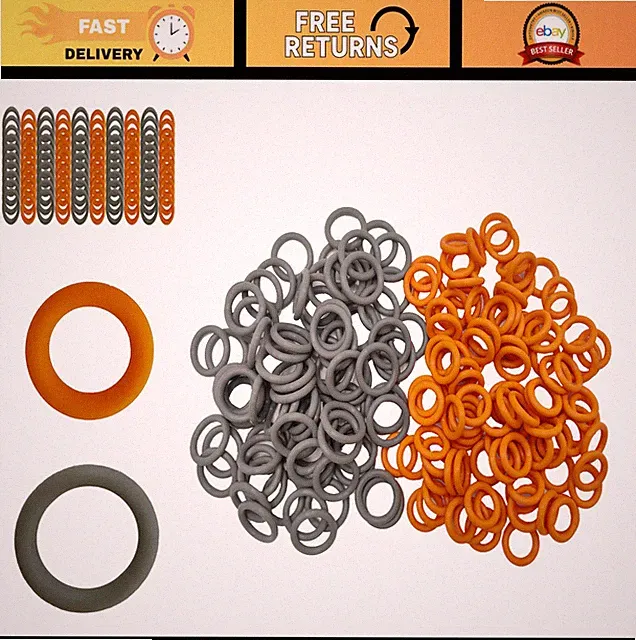 Pressure Washer Quick Coupler O-Rings 100 Pack (50 Orange + 50 Grey) Set Kit