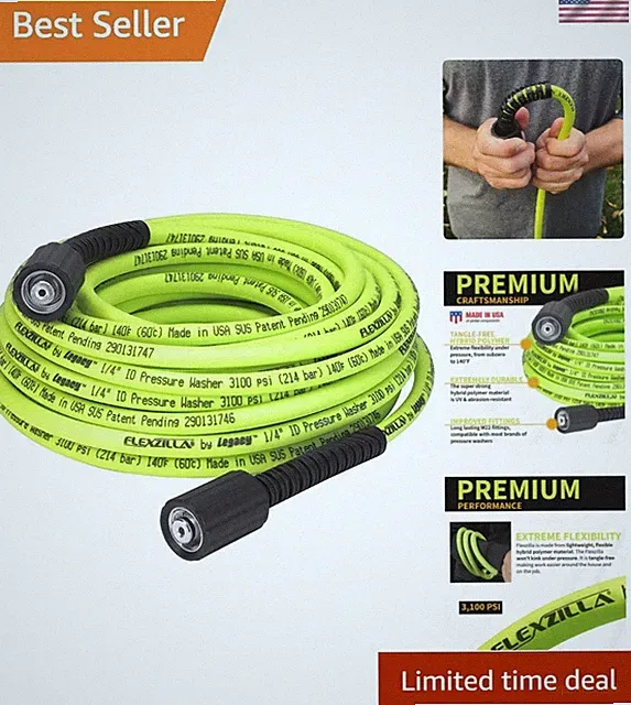 Pressure Washer Replacement Hose, 1/4 in. x 50 ft., 3100 PSI, M22 Fittings, N...