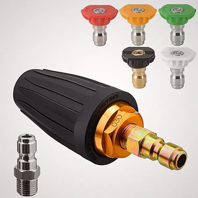 Pressure Washer Rotating Turbo Nozzle for Car House W/ 5 Spray Nozzle Tips