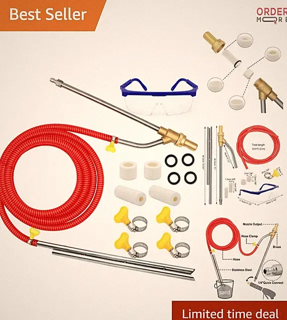 Pressure Washer Sandblasting Kit 5000 PSI Wet Attachments for Rust Paint Removal